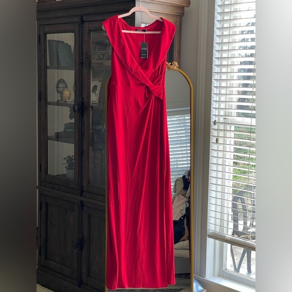 Ralph Lauren Dresses & Skirts - Lauren Ralph Lauren NWT Women's Red Jersey Off-the-Shoulder Gown